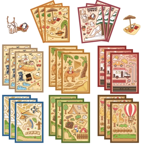 Originale Cartoon Tier Reise Aufkleber PVC Wasserdicht DIY Scrapbooking Tagebuch Handyhülle Dekoration Aufkleber Für Kinder