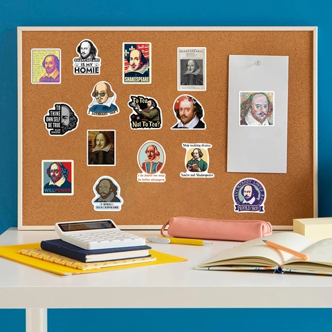 Αυτοκόλλητα William Shakespeare από Αδιάβροχο PVC για DIY Φορητό Υπολογιστή Κιθάρα Αποσκευές Scrapbooking Λογοτεχνικά