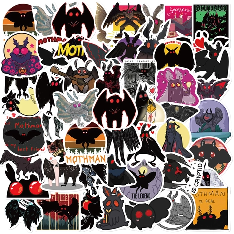 Mothman Cartoon Kryptid Graffiti Aufkleber Wasserdichte Vinyl Decals Für Laptop Gepäck Gitarre DIY Mystery Kreatur Dekoration