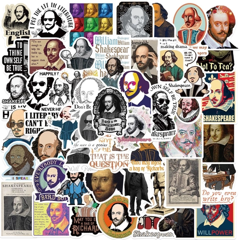 Αυτοκόλλητα William Shakespeare από Αδιάβροχο PVC για DIY Φορητό Υπολογιστή Κιθάρα Αποσκευές Scrapbooking Λογοτεχνικά