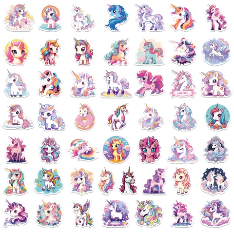 Adesivi Unicorno Cartoon Impermeabile PVC Graffiti Decalcomanie Per Laptop Bagaglio Chitarra DIY Adesivi Decorativi Per Bambini