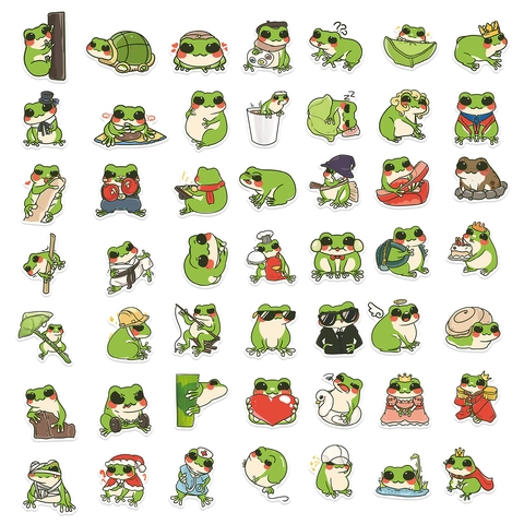 Cartoon Frosch Wasserdicht PVC Aufkleber Für Laptop Gepäck Gitarre Skateboard DIY Vinyl Decals Süße Tier Graffiti Für Kinder Jugendliche