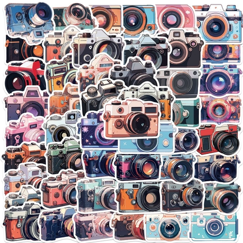 Retro Camera Graffiti Stickers Waterdicht PVC Mat Decals Voor Laptop Koffer Gitaar DIY Decoratieve Stickers Bulk Set