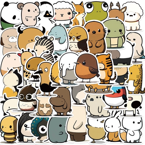 Süße Cartoon Tier Graffiti Aufkleber Wasserdichte PVC Dekore Für Laptop Koffer Gitarre Scrapbooking DIY Deko Sticker