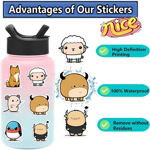 Süße Cartoon Tier Graffiti Aufkleber Wasserdichte PVC Dekore Für Laptop Koffer Gitarre Scrapbooking DIY Deko Sticker