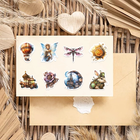 Steampunk Aquarelle Graffiti Autocollants Imperméable PVC Decals Pour Ordinateur Portable Valise Guitare DIY Scrapbooking Rétro Engrenage Horloge Stickers