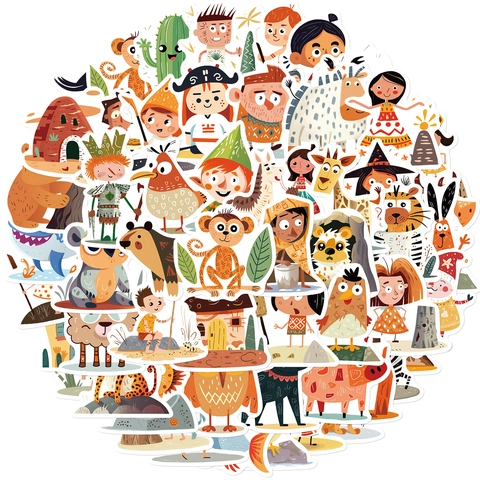 Wasserdichte PVC Cartoon Prähistorische Charakter Doodle Aufkleber Für Laptop Gitarre Gepäck Dekoration DIY Vinyl Abziehbilder