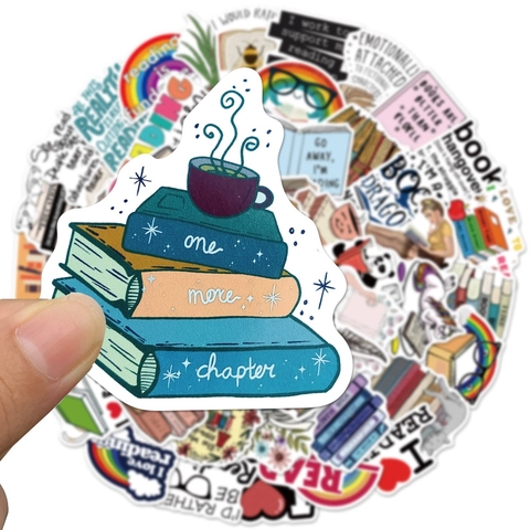 Impermeabile PVC Lettura Tema Adesivi Per Amanti Dei Libri Studenti Laptop Bottiglia D'Acqua Decorativo Bookworm Decalcomanie