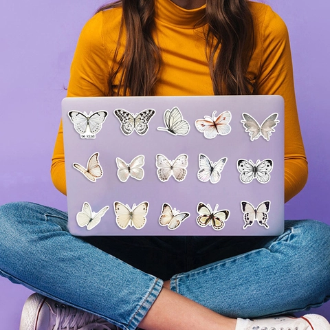 Kleurrijke Vlinder Stickers Waterdicht PVC Graffiti Decals Voor Laptop Bagage Scrapbook DIY Decoratieve Vlinder Stickers Set