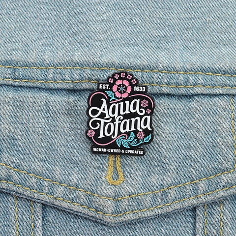 Aqua Tofana Emaille Pin Zinklegierung Cartoon Blume Brosche Abzeichen Vintage Stil Persönlichkeit Schmuck Für Jacke Rucksack Zubehör