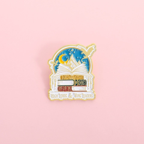 Fantasy Book Dragon Enamel Pin High Lords And Wing Leaders Zinc Alloy Brooch Badge For Reading Lovers Fantasy Jewelry