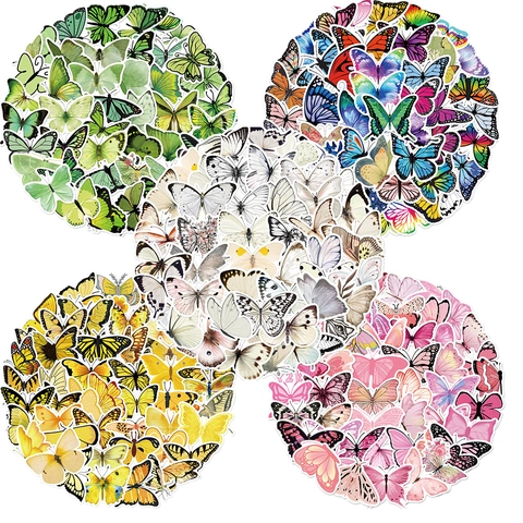 Kleurrijke Vlinder Stickers Waterdicht PVC Graffiti Decals Voor Laptop Bagage Scrapbook DIY Decoratieve Vlinder Stickers Set
