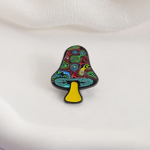 Psychedelische Paddestoel Emaille Pin Zinklegering Artistieke Olieverf Stijl Veelkleurige Broche Voor Kleding Tas Accessoires Sieraden Cadeau