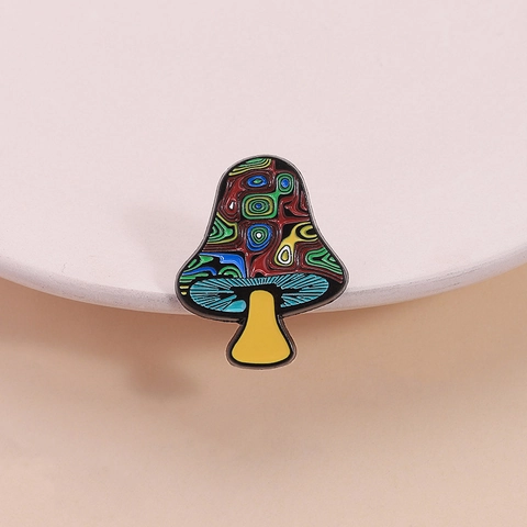 Psychedelische Paddestoel Emaille Pin Zinklegering Artistieke Olieverf Stijl Veelkleurige Broche Voor Kleding Tas Accessoires Sieraden Cadeau