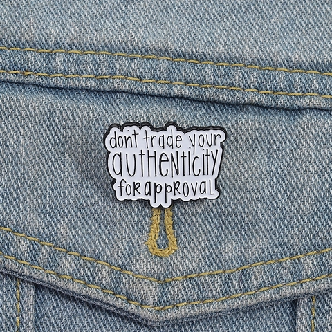 Inspirational Quote Enamel Brooch Pin Zinc Alloy Text Badge For Clothing Backpack Decoration Minimalist Unisex Jewelry Gift