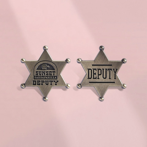 Broche Insignia Estrella Metal Vintage Sunset Sarsaparilla Deputy Juego Fan Aleación de Zinc Pin Para Bolso Ropa