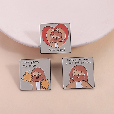 Cartoon Jesus Emaille Pin Quadratisch Legierung Brosche Mit Inspirierendem Zitat Religiöses Geschenk Schmuck Für Kleidung