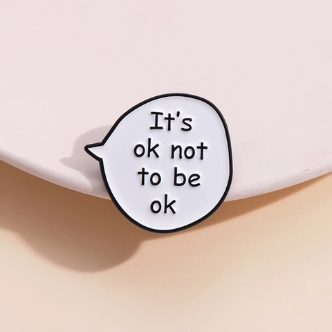 Minimalist Alloy Painted Speech Bubble Brooch Pin Creative Quote Enamel Badge For Clothes Decoration Unisex Jewelry