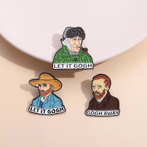 Δημιουργικό Σετ Καρφίτσας Σμάλτου Van Gogh Καλλιτεχνικό Πορτρέτο Καρφίτσα από Κράμα Ψευδαργύρου για Διακόσμηση Ρούχων Καπέλου Σακιδίου