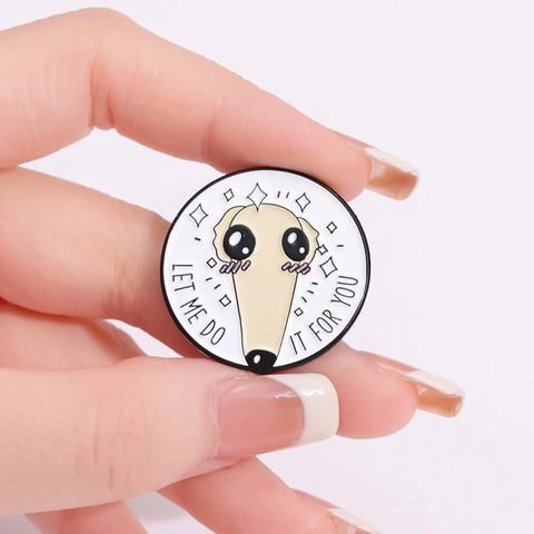 Funny Borzoi Dog Meme Enamel Pin Set Cartoon Long Nose Dog Brooch For Backpack Clothes Decoration Alloy Lapel Pin Jewelry Gift