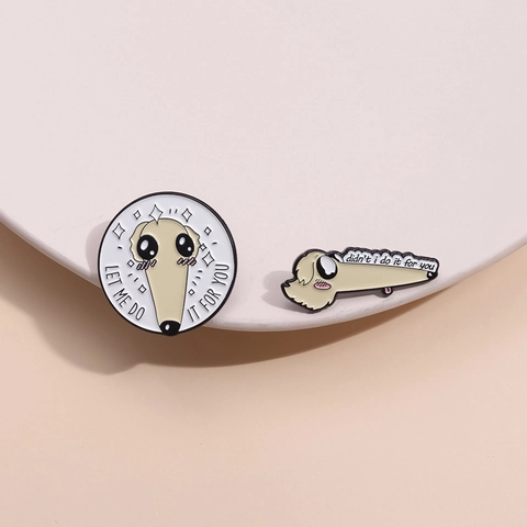 Funny Long Nose Dog Enamel Pin Cartoon Borzoi Meme Brooch For Clothes Bag Decor Cute Animal Zinc Alloy Badge Jewelry Gift