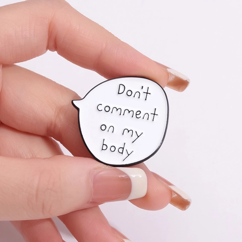 Minimalistische Emaille Sprechblase Brosche Zinklegierung Mental Health Slogan Pin Für Rucksack Jacke Schmuck Unisex Geschenk Badge