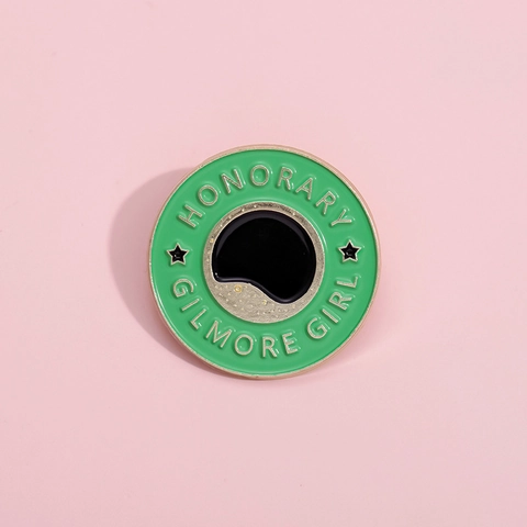 Spilla Rotonda in Lega Smaltata Con Motivo a Tazza di Caffè e Stella Verde Oro Spilla Decorativa Per Vestiti Zaino Unisex Accessori