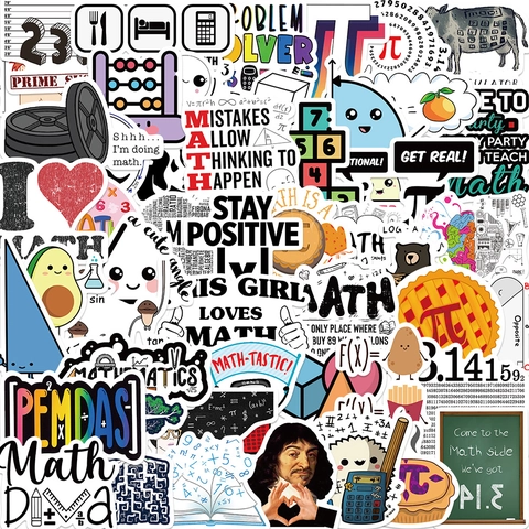 Math Formula Science Stickers Waterproof PVC Decals For Laptop Guitar Luggage DIY Decorative Educational Graffiti Stickers For Students Teachers