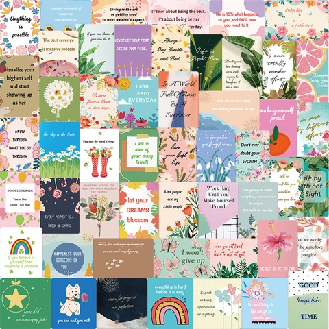 Inspirierende Englische Zitate Aufkleber Wasserdichte PVC Decals Für Laptop Gitarre Koffer Wandkunst DIY Dekorative Schreibwaren Sortiment
