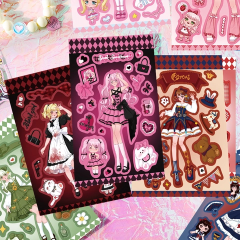 Simpatici Adesivi Anime Girl Mocha Guka Impermeabili In PVC Per Diario Custodia Telefono Fai Da Te Cancelleria Uso Quotidiano