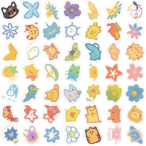 Autocollants en PVC Imperméables de Dessin Animé pour Ordinateur Portable Guitare Bagage Scrapbooking Décoration DIY