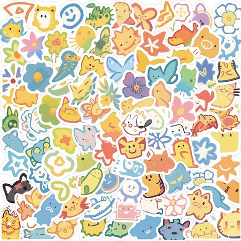 Autocollants en PVC Imperméables de Dessin Animé pour Ordinateur Portable Guitare Bagage Scrapbooking Décoration DIY
