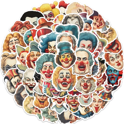 Adesivi Graffiti Pagliaccio Cartone Animato PVC Impermeabile Decalcomanie Joker Circo per Laptop Bagagli Chitarra Fai da Te