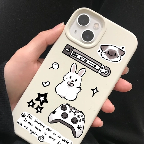 Cute Siamese Cat Observation Diary PVC Waterproof Stickers For DIY Scrapbooking Journaling Phone Case Decoration Cartoon Stickers