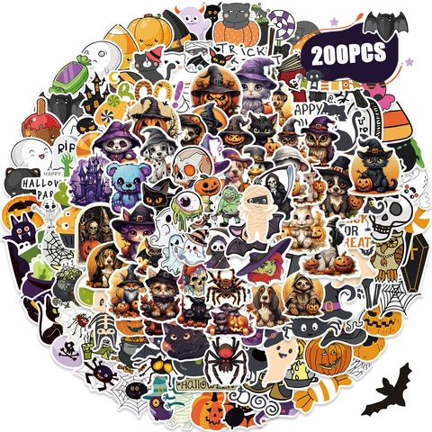 Halloween Cartoon Stickers Set Waterdichte PVC Zelfklevende Decals Voor Laptop Bagage Gitaar Waterfles Feest Decoratie Cadeau