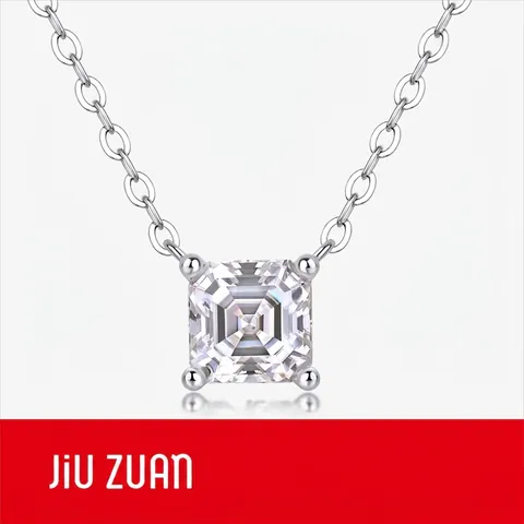 925 Sterling Silver Moissanite Necklace Geometric Square Pear Marquise Cut Pendant Necklace For Women With GRA Certificate Fashion Jewelry