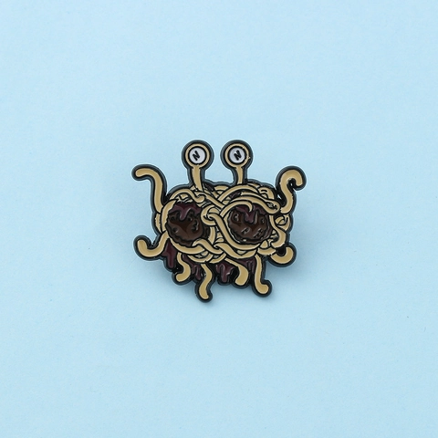 Broche Creativo de Aleación Esmalte Monstruo de Espagueti Volador Pin de Solapa de Dibujos Animados Divertido Insignia Decoración Ropa Bolsa Regalo Accesorio Unisex