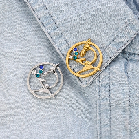Microscoop Broche Pin Legering Strass Wetenschap Medische Sieraden Cadeau Voor Artsen Verpleegkundigen Vrouwen Mannen Goud Zilver