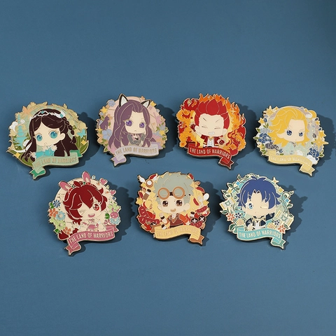Anime The Land Of Warriors Enamel Brooch Pins Q Version Cartoon Character Alloy Metal Badges For Backpack Clothes Decoration