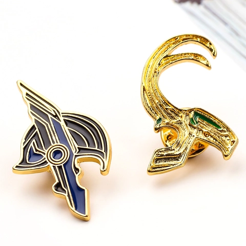 Fantasie Gebogen Hoorn Helm Emaille Broche Pin Legering Geometrisch Film Geïnspireerd Badge Voor Kleding Tas Decoratie Unisex Sieraden