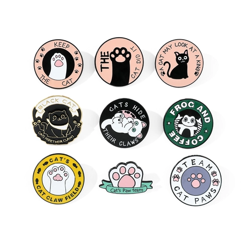 Süße Cartoon Katzenpfote Emaille Brosche Pin Legierung Tropföl Tier Abzeichen Für Rucksack Kleidung Zubehör Damen Schmuck