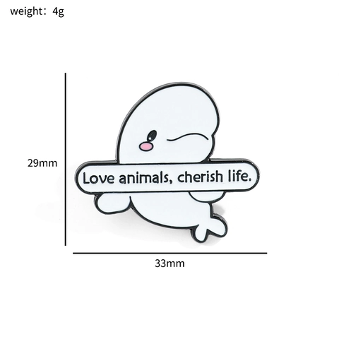 Cartoon Ozean Polartier Emaille Pin Legierung Lustige Messer Umwelt Slogan Rucksack Kleidung Zubehör Süßes Geschenk