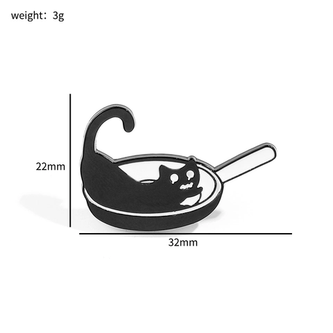 Cartoon Creatieve Zwart Wit Vloeibare Kat Emaille Pin Grappige Legering Metalen Kat In Container Broche Voor Kleding