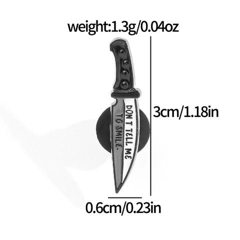 Feminist Alloy Enamel Pin Dagger Knife Shape Brooch Attitude Slogan Social Justice Badge For Clothing Bag Decor Accessories Women Men Jewelry