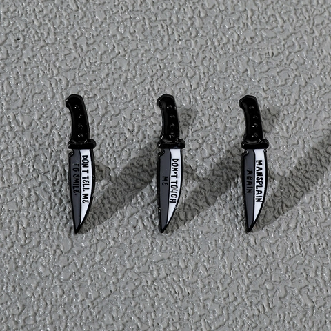 Feminist Alloy Enamel Pin Dagger Knife Shape Brooch Attitude Slogan Social Justice Badge For Clothing Bag Decor Accessories Women Men Jewelry