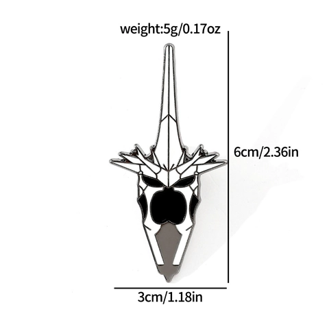 Broche en Alliage Émail en Forme de Casque à Pointes Style Film Fantaisie Badge d'Armure pour Décoration de Vêtements et Sacs