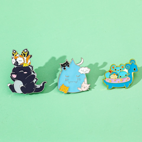 Cartoon Enamel Pin Alloy Metal Badge Brooch For Backpack Clothing Decoration Anime Animal Jewelry Gift Women Men