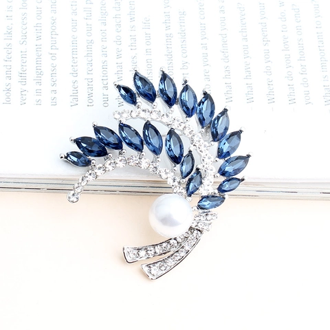 Elegant Wheat Ear Alloy Brooch With Rhinestone And Imitation Pearl Embellishment Luxury Fashion Jewelry For Women Party