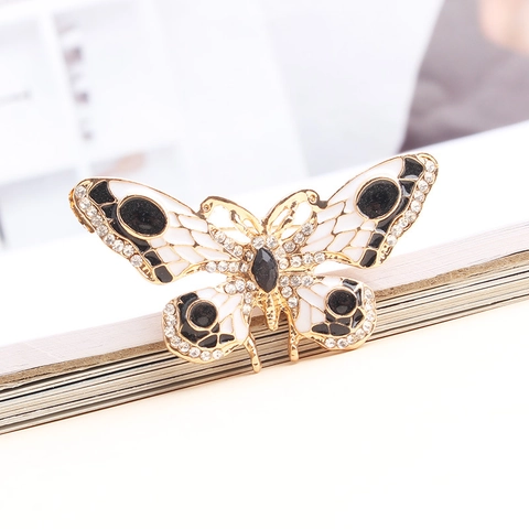 Vintage Zinklegering Vlinder Brosche Speld Voor Vrouwen Ingelegde Strass Emaille Vlinder Hanger Kleding Accessoires Sieraden Cadeau