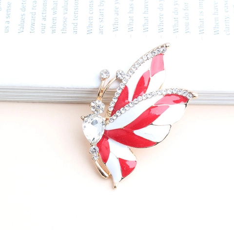 Spilla Farfalla in Lega Smalto Vintage con Cristallo Strass Gioielli alla Moda Accessori per Abbigliamento Regalo Donna